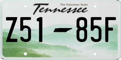 TN license plate Z5185F