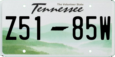 TN license plate Z5185W