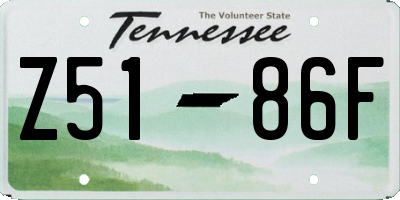 TN license plate Z5186F