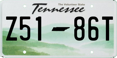 TN license plate Z5186T