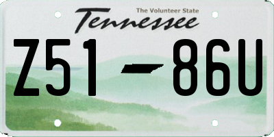TN license plate Z5186U