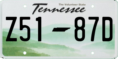 TN license plate Z5187D