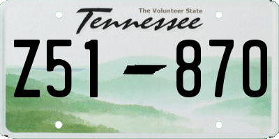 TN license plate Z5187O
