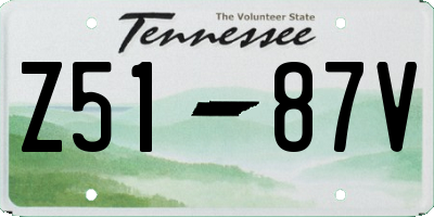TN license plate Z5187V
