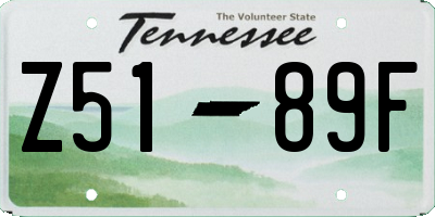 TN license plate Z5189F