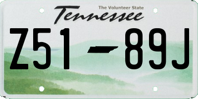 TN license plate Z5189J