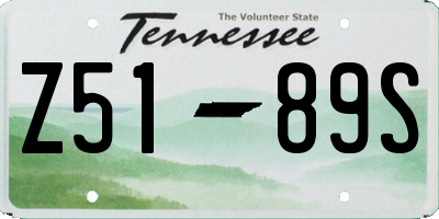 TN license plate Z5189S