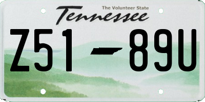 TN license plate Z5189U