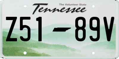 TN license plate Z5189V