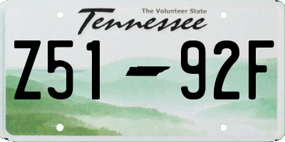 TN license plate Z5192F