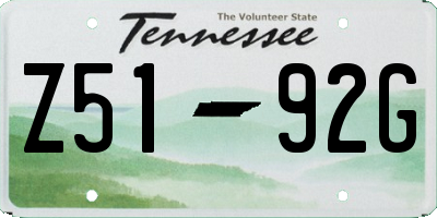 TN license plate Z5192G