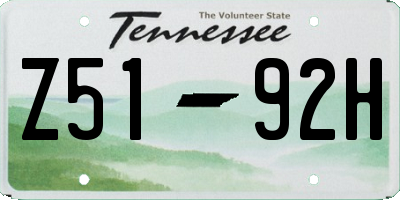 TN license plate Z5192H