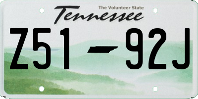 TN license plate Z5192J