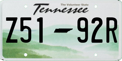 TN license plate Z5192R