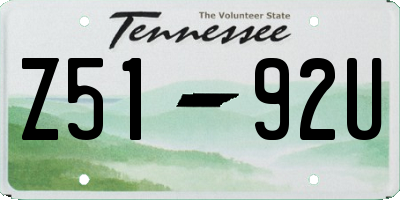 TN license plate Z5192U