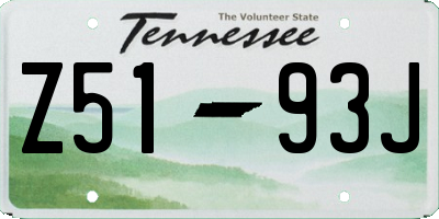 TN license plate Z5193J