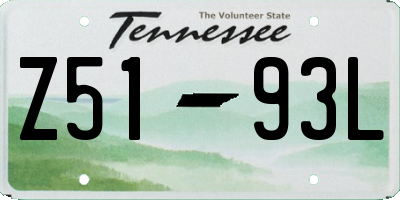 TN license plate Z5193L