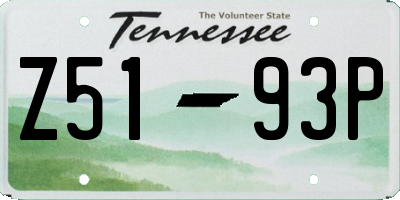 TN license plate Z5193P