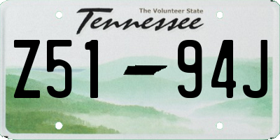 TN license plate Z5194J