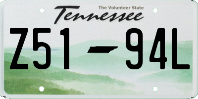 TN license plate Z5194L