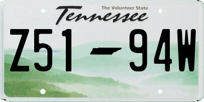 TN license plate Z5194W