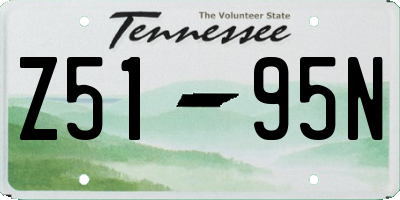TN license plate Z5195N