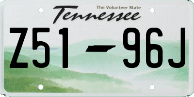 TN license plate Z5196J