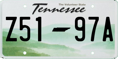 TN license plate Z5197A