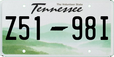 TN license plate Z5198I