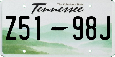 TN license plate Z5198J