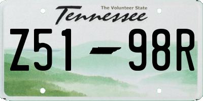 TN license plate Z5198R