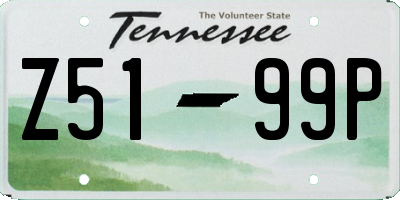 TN license plate Z5199P