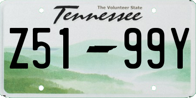 TN license plate Z5199Y