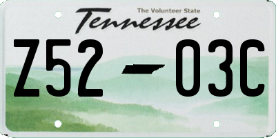 TN license plate Z5203C
