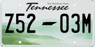 TN license plate Z5203M