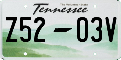 TN license plate Z5203V