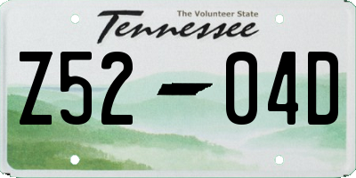 TN license plate Z5204D