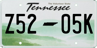 TN license plate Z5205K