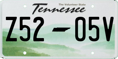 TN license plate Z5205V