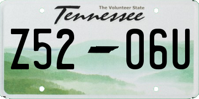 TN license plate Z5206U