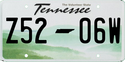 TN license plate Z5206W