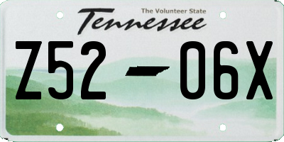 TN license plate Z5206X