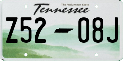 TN license plate Z5208J