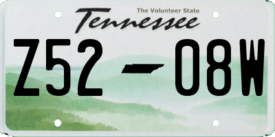 TN license plate Z5208W