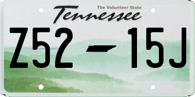 TN license plate Z5215J