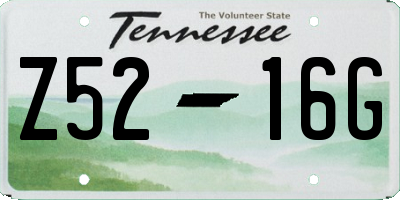 TN license plate Z5216G