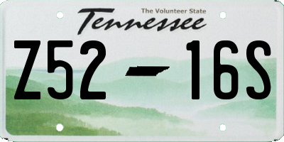 TN license plate Z5216S