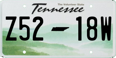 TN license plate Z5218W