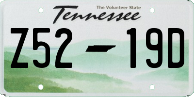 TN license plate Z5219D