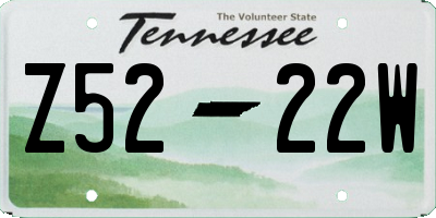 TN license plate Z5222W